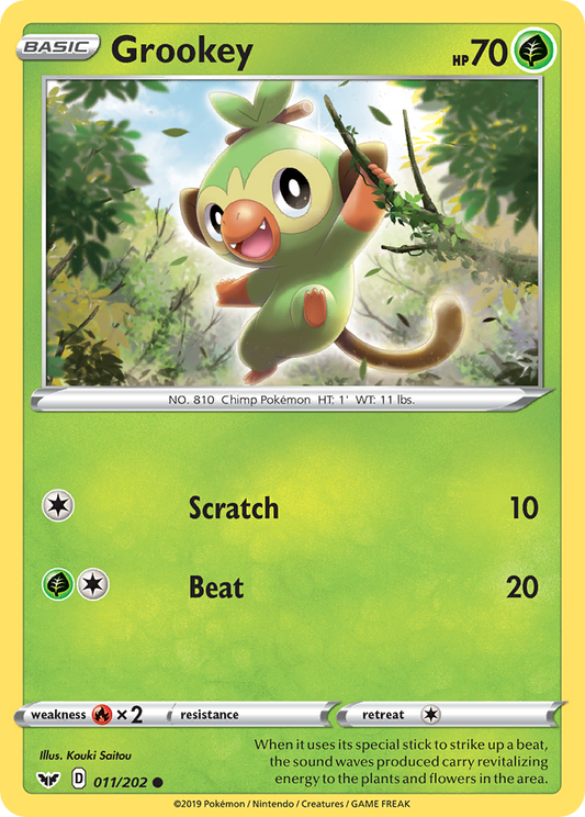 Grookey 11/202 Common | Sword & Shield | Pokemon Card