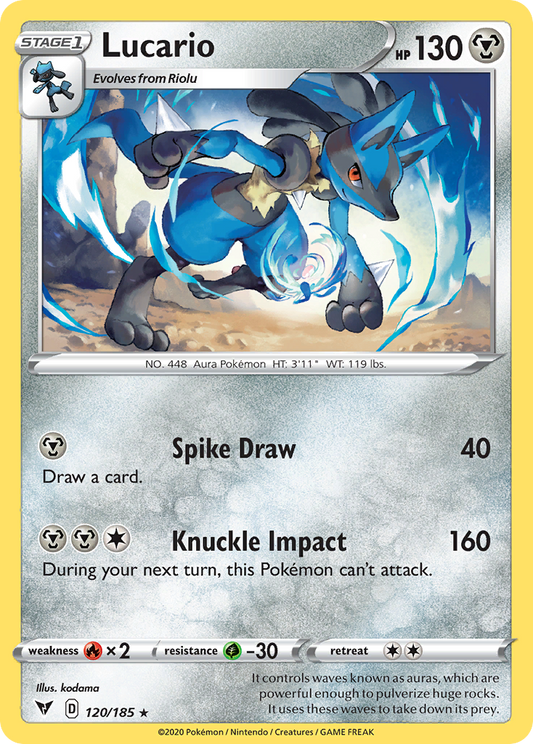 Lucario 120/185 Rare | Vivid Voltage | Pokemon Card