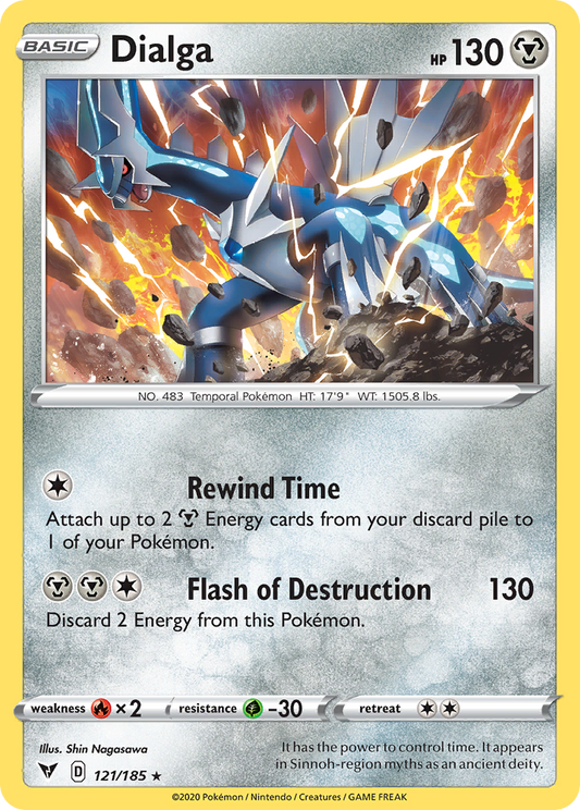Dialga 121/185 Rare Holo | Vivid Voltage | Pokemon Card