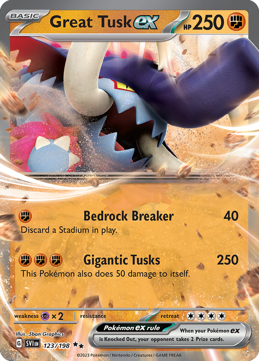 Great Tusk ex 123/198 Double Rare | Scarlet & Violet | Pokemon Card