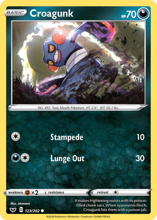 Croagunk 123/202 Common | Sword & Shield | Pokemon Card