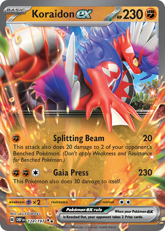 Koraidon ex 124/197 Double Rare | Obsidian Flames | Pokemon Card