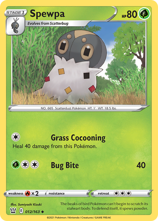 Spewpa 12/163 Uncommon | Battle Styles | Pokemon Card