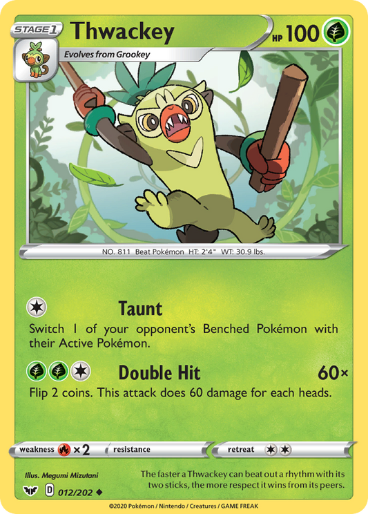 Thwackey 12/202 Uncommon | Sword & Shield | Pokemon Card