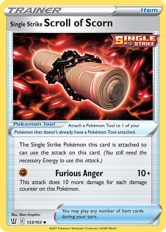 Single Strike Scroll of Scorn 133/163 Uncommon | Battle Styles | Pokemon Card