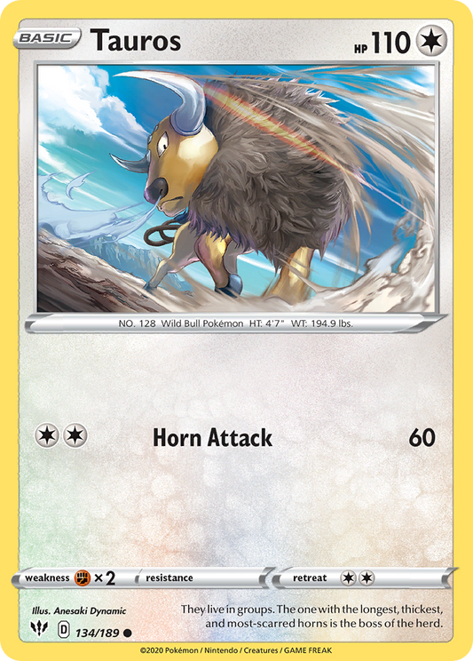 Tauros 134/189 Common | Darkness Ablaze | Pokemon Card
