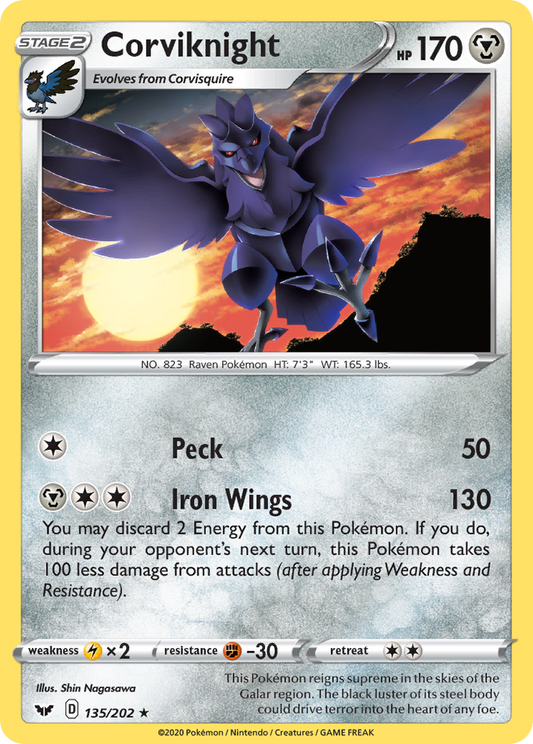 Corviknight 135/202 Rare | Sword & Shield | Pokemon Card