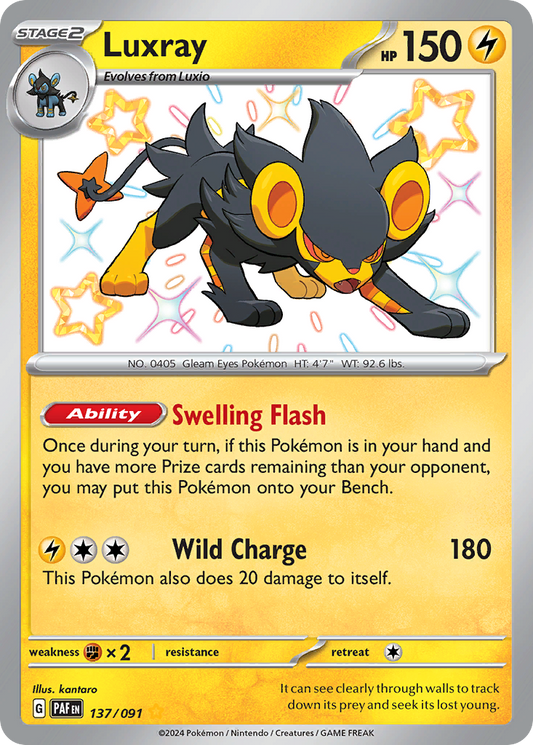 Luxray 137/91 Shiny Rare | Paldean Fates | Pokemon Card