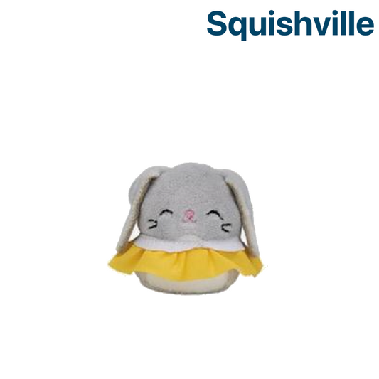 Grey Bunny Rabbit with Yellow Dress ~ 2" Individual Squishville by Squishmallows