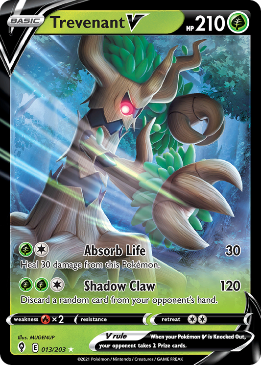 Trevenant V 13/203 Rare Holo V | Evolving Skies | Pokemon Card