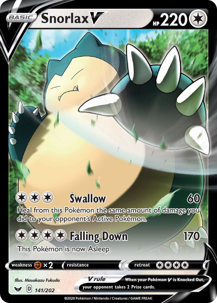 Snorlax V 141/202 Rare Holo V | Sword & Shield | Pokemon Card