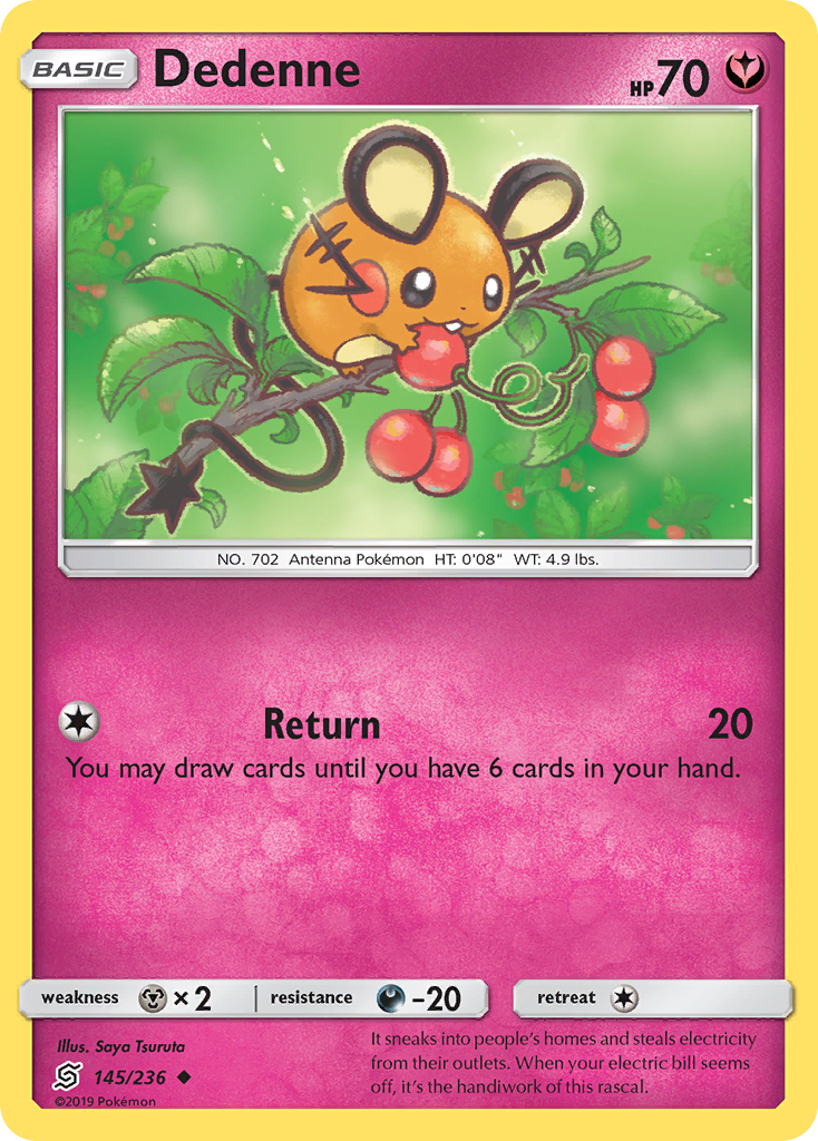 Dedenne 145/236 Uncommon | Unified Minds | Pokemon Card