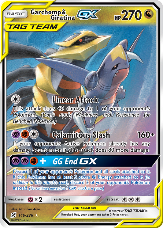 Garchomp & Giratina-GX 146/236 Rare Holo GX | Unified Minds | Pokemon Card