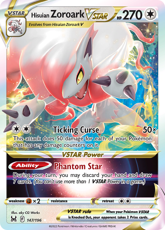 Hisuian Zoroark VSTAR 147/196 Rare Holo VSTAR | Lost Origin | Pokemon Card