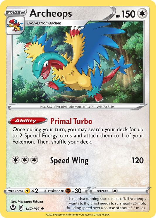 Archeops 147/195 Rare Holo | Silver Tempest | Pokemon Card