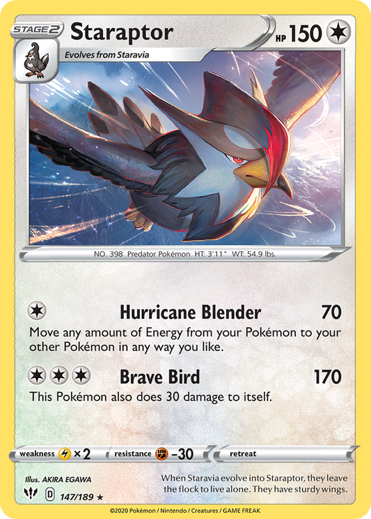 Staraptor 147/189 Rare | Darkness Ablaze | Pokemon Card