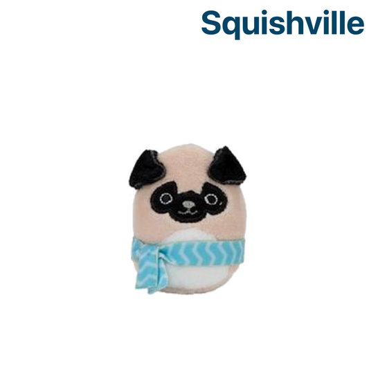 Pug with Blue Scarf ~ 2" Individual Squishville by Squishmallows