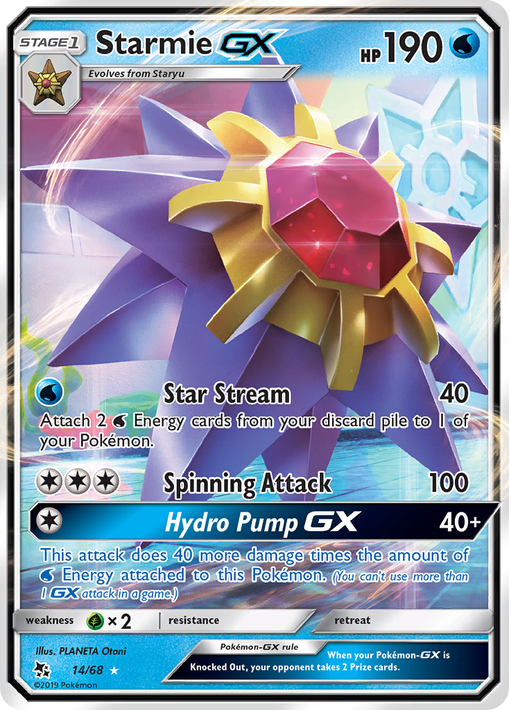 Starmie-GX 14/68 Rare Holo GX | Hidden Fates | Pokemon Card