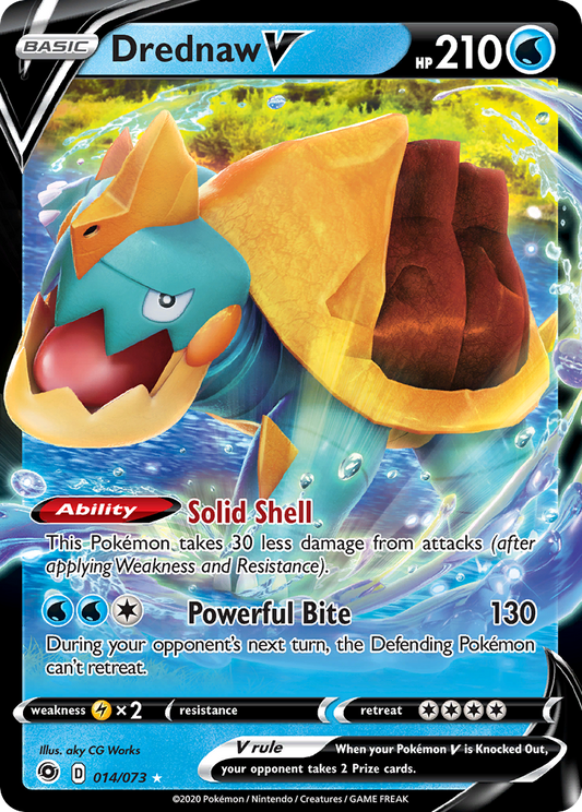 Drednaw V 14/73 Rare Holo V | Champion's Path | Pokemon Card