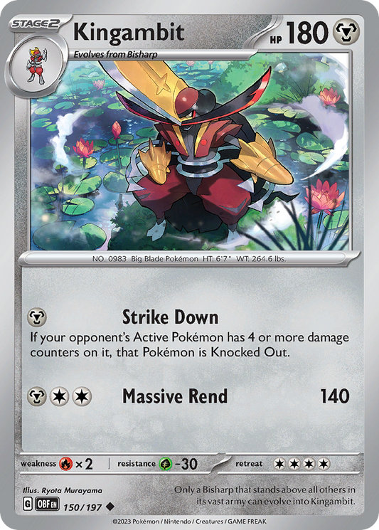 Kingambit 150/197 Uncommon | Obsidian Flames | Pokemon Card