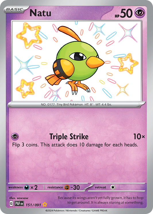 Natu 151/91 Shiny Rare | Paldean Fates | Pokemon Card