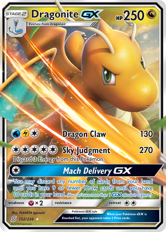 Dragonite-GX 152/236 Rare Holo GX | Unified Minds | Pokemon Card