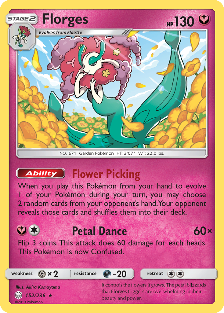 Florges 152/236 Rare Holo | Cosmic Eclipse | Pokemon Card