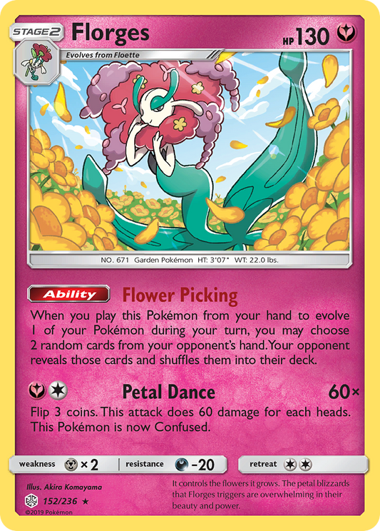Florges 152/236 Rare Holo | Cosmic Eclipse | Pokemon Card