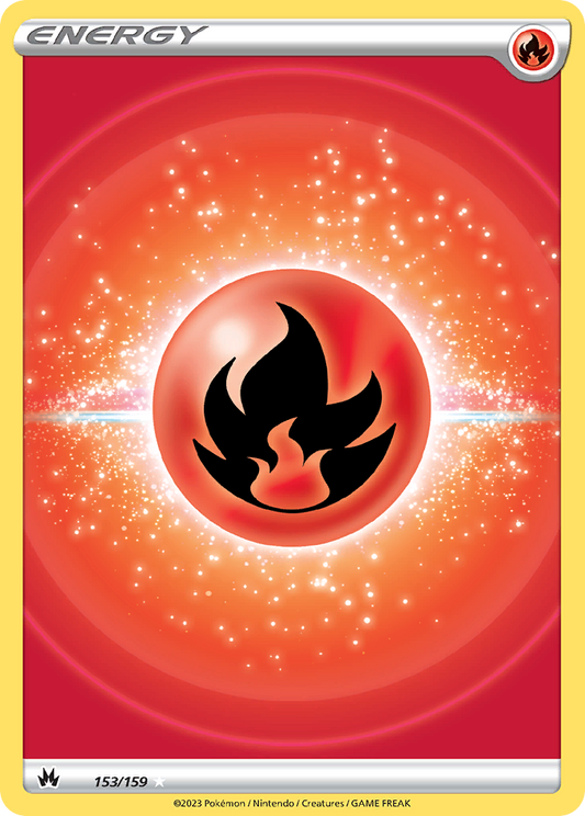 Fire Energy 153/159 Rare Ultra Holo | Crown Zenith | Pokemon Card