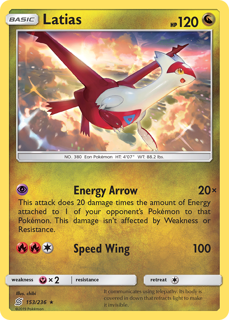Latias 153/236 Rare | Unified Minds | Pokemon Card