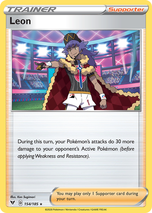 Leon 154/185 Rare Holo | Vivid Voltage | Pokemon Card