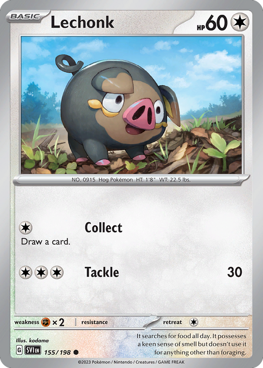 Lechonk 155/198 Common | Scarlet & Violet | Pokemon Card