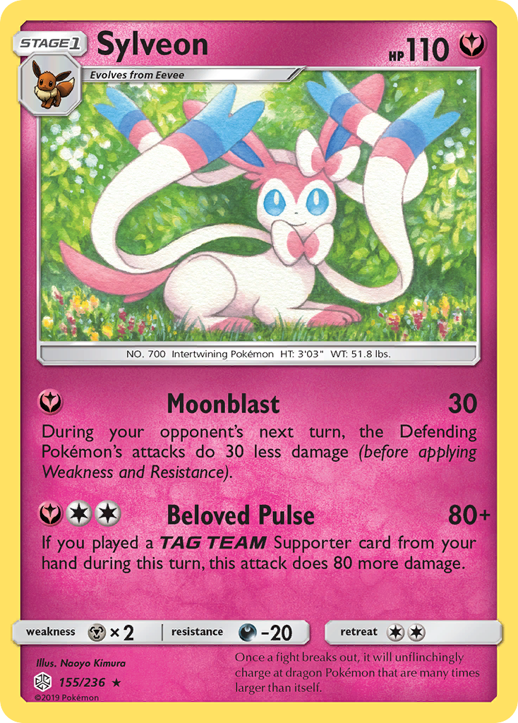 Sylveon 155/236 Rare | Cosmic Eclipse | Pokemon Card
