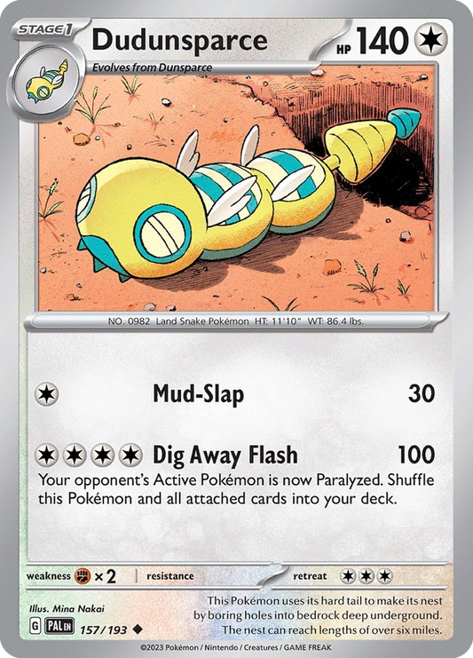 Dudunsparce 157/193 Uncommon | Paldea Evolved | Pokemon Card
