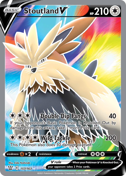 Stoutland V 157/163 Rare Ultra | Battle Styles | Pokemon Card