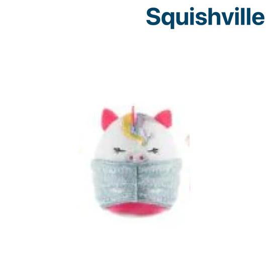 White Unicorn with Silver Jacket ~ 2" Individual SERIES 5 Squishville by Squishmallows