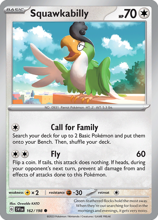Squawkabilly 162/198 Common | Scarlet & Violet | Pokemon Card