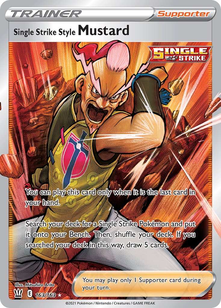Single Strike Style Mustard 163/163 Rare Ultra | Battle Styles | Pokemon Card