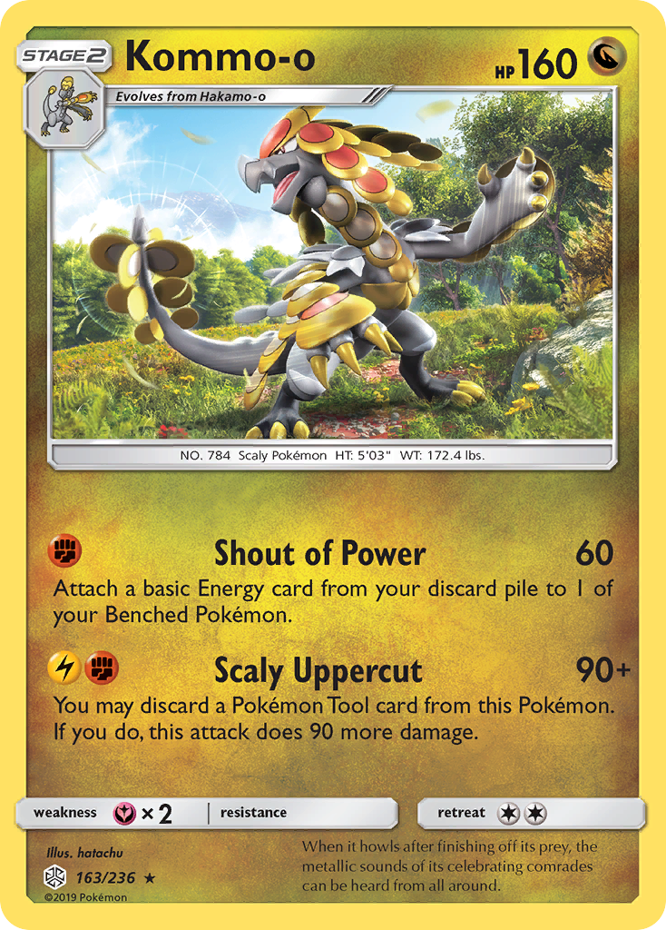 Kommo-o 163/236 Rare Holo | Cosmic Eclipse | Pokemon Card