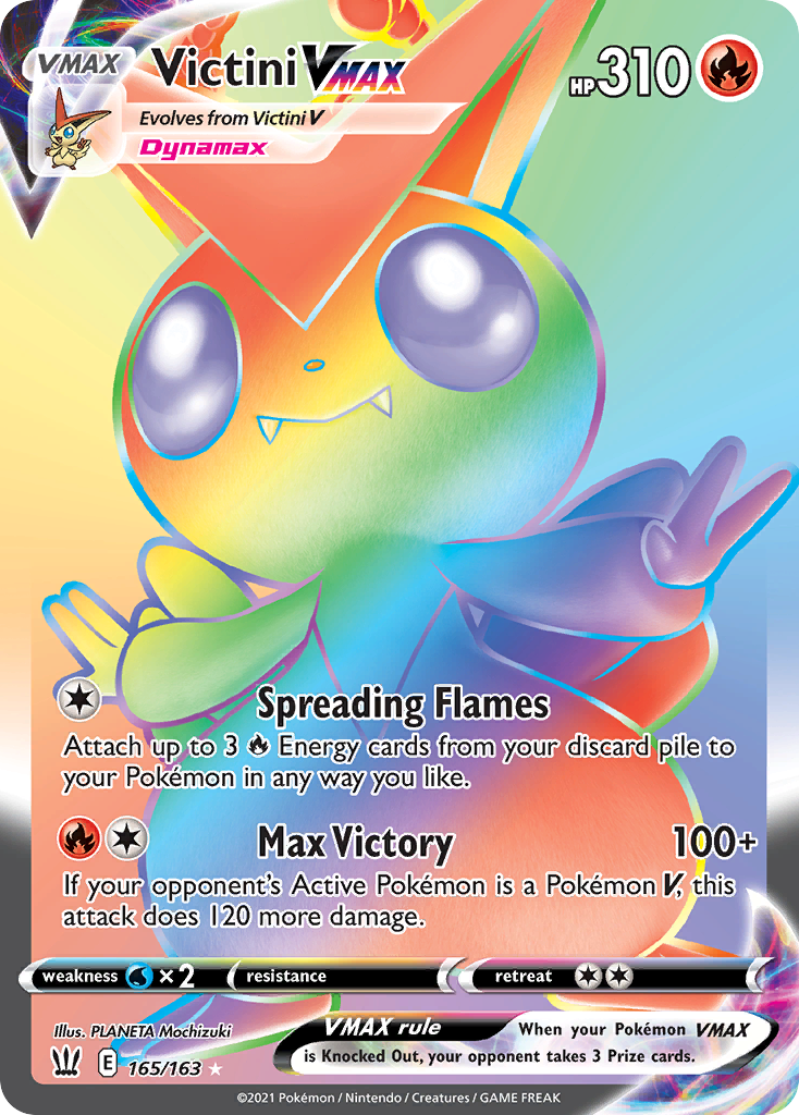 Victini VMAX 165/163 Rare Rainbow | Battle Styles | Pokemon Card