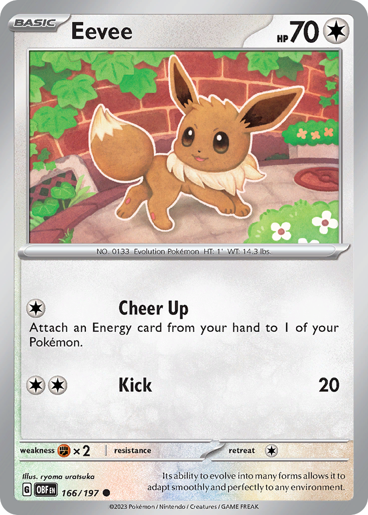 Eevee 166/197 Common | Obsidian Flames | Pokemon Card