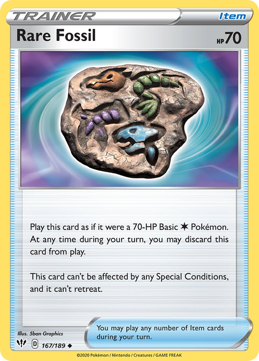 Rare Fossil 167/189 Uncommon | Darkness Ablaze | Pokemon Card