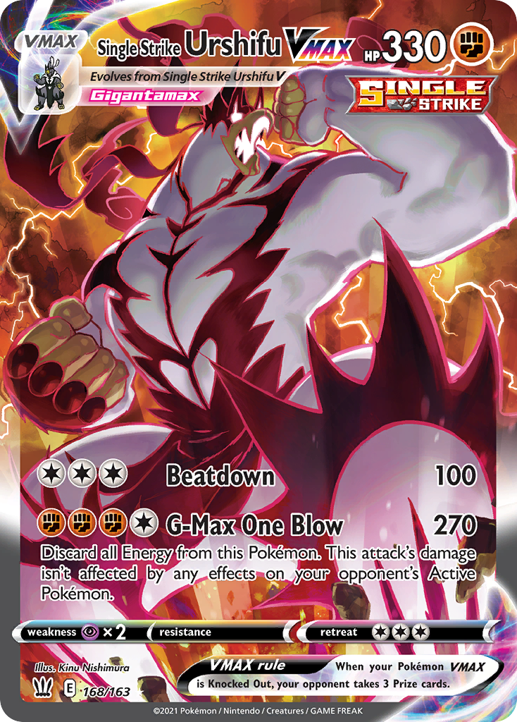 Single Strike Urshifu VMAX 168/163 Rare Rainbow | Battle Styles | Pokemon Card