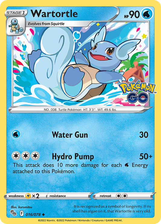 Wartortle 16/78 Uncommon | Pokémon GO | Pokemon Card