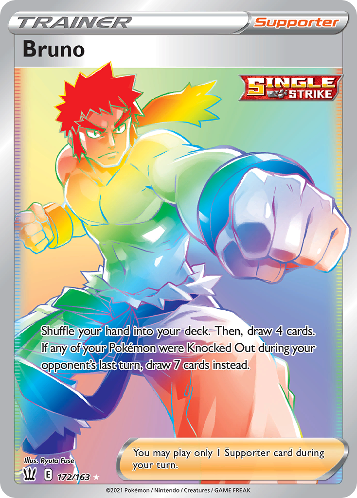 Bruno 172/163 Rare Rainbow | Battle Styles | Pokemon Card