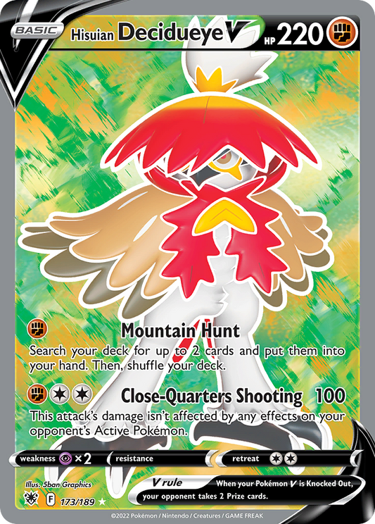 Hisuian Decidueye V 173/189 Rare Ultra | Astral Radiance | Pokemon Card