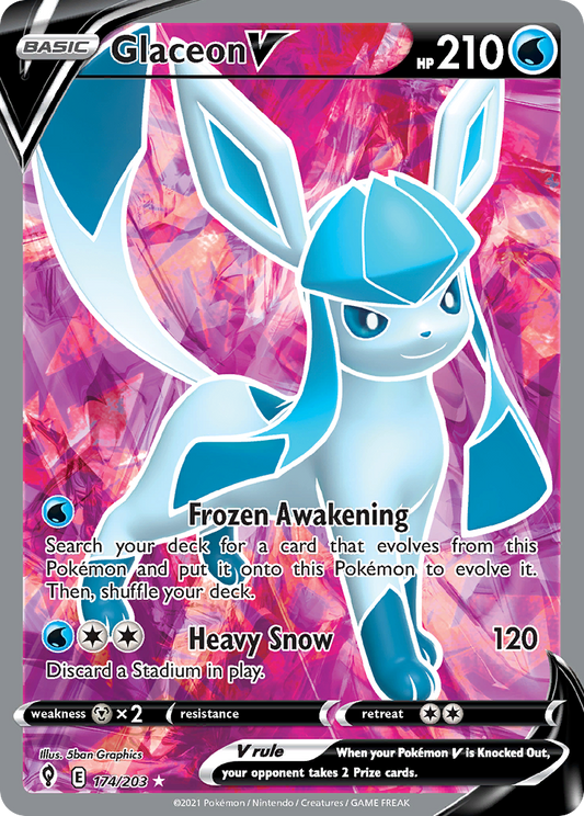 Glaceon V 174/203 Rare Ultra | Evolving Skies | Pokemon Card