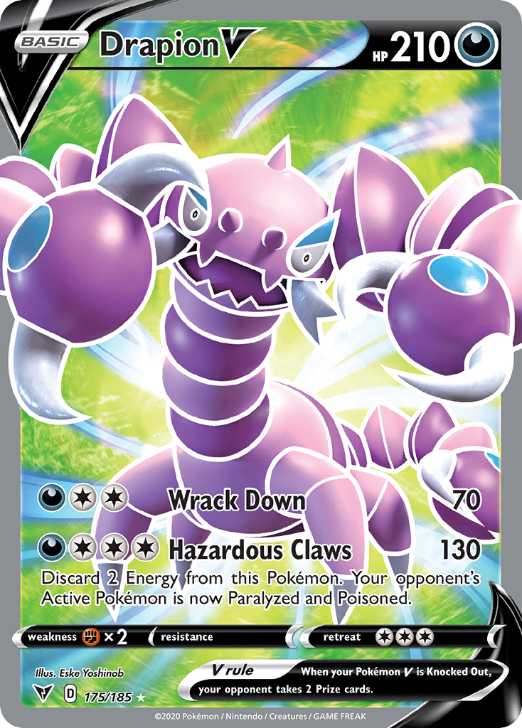 Drapion V 175/185 Rare Ultra | Vivid Voltage | Pokemon Card