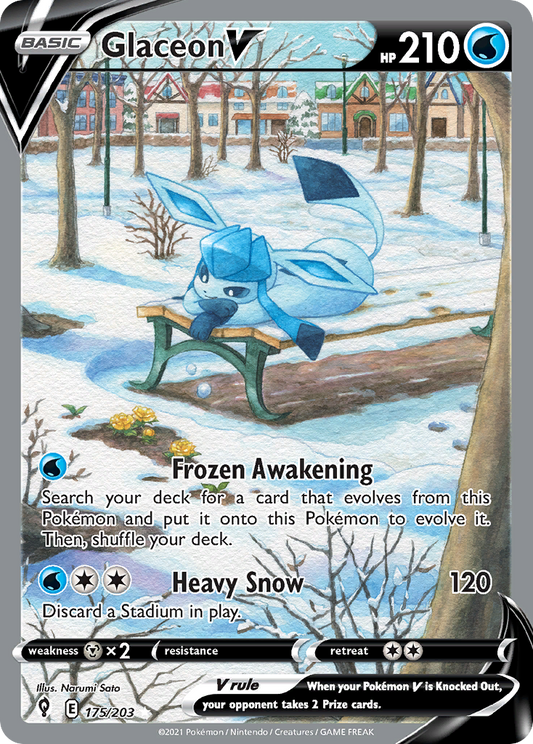 Glaceon V 175/203 Rare Ultra | Evolving Skies | Pokemon Card