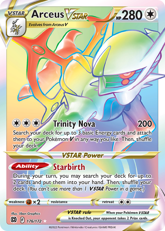 Arceus VSTAR 176/172 Rare Rainbow | Brilliant Stars | Pokemon Card
